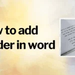 How to add border in word