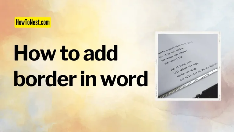 How to add border in word