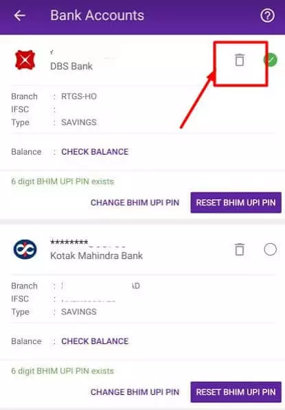Remove Multiple Bank Accounts from PhonePe