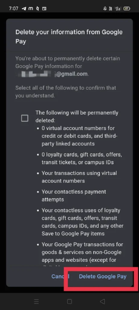 how to delete chat in google pay