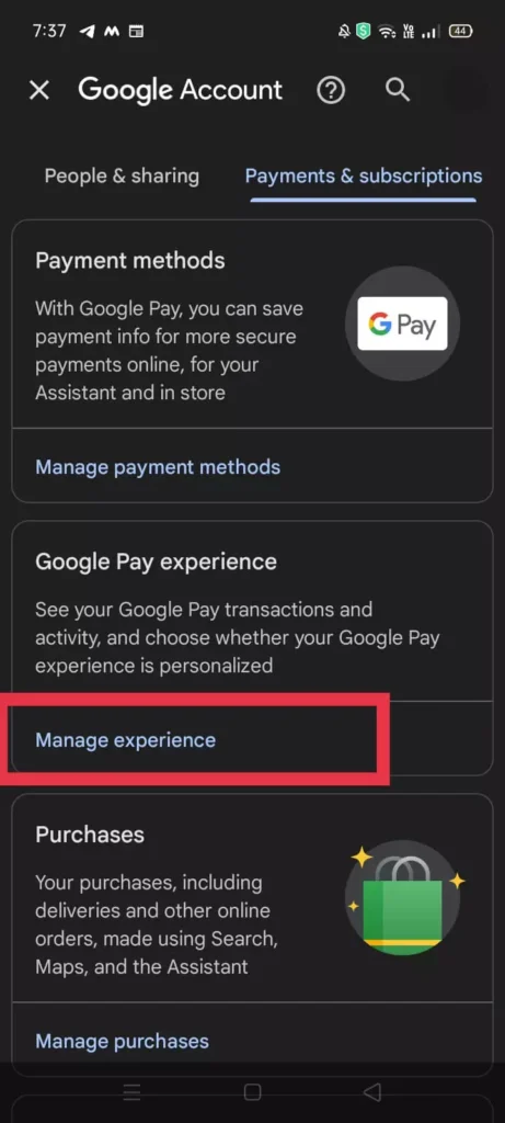 delete gpay history