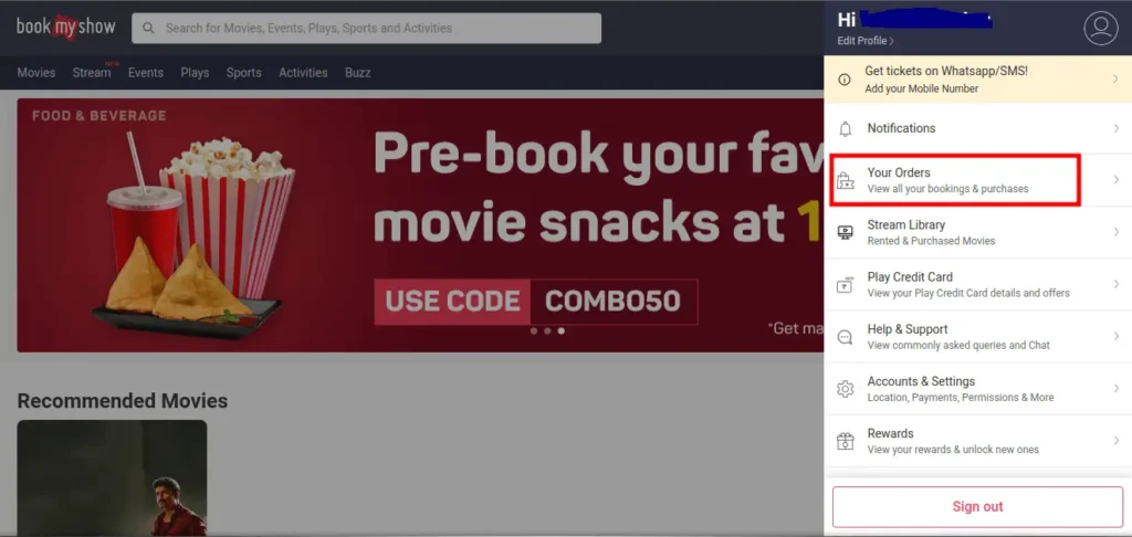 how to cancel movie tickets in bookmyshow